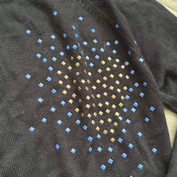 Desigual | Black and Blue Animal Print Patterned Sweater Size Extra Small - Picture 6 of 13